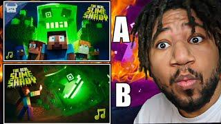 MINECRAFT SLIME RAP  - "The Real Slime Shady" [VERSION A] & [VERSION B] REACTION