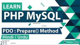 PHP MySQL PDO : Prepare Method Tutorial in Hindi / Urdu