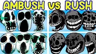 RUSH VS AMBUSH Roblox Doors ALL PHASES - Friday Night Funkin' (Roblox Doors)