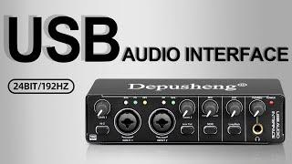 Depusheng USB Audio Interface Computer Recording Sound Card Audio Studio Audio Interface