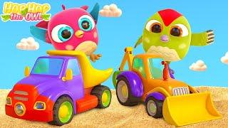 Baby cartoons for kids & Hop Hop the owl full episodes. Street vehicles. Dump truck & tractor.