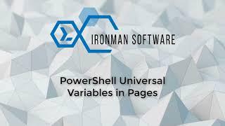 PowerShell Universal - Variables in Pages