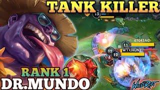 DR.MUNDO MONSTER IN TOPLANE! ANNOYING TANK DMG - TOP 1 GLOBAL DR.MUNDO BY Chú tự tử thần - WILD RIFT