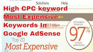 High CPC Keywords 2021 Most Expensive Keywords Insurance How to increase AdSense CPC