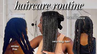 MY LOW MAINTENANCE NATURAL HAIRCARE ROUTINE in 1 HOUR OR LESS | wash day routine, grow long hair