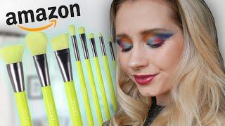 DOCOLOR NEON BRUSHES! | Testing AMAZON Makeup Brushes