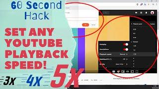 HOW TO GET 3X PLAYBACK SPEED ON YOUTUBE (SET ANY SPEED ON YOUTUBE.COM)