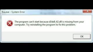 "d3dx9_42.dll" is missing [FIX] 2018 EASY METHOD
