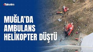 Muğla'da Eğitim ve Araştırma Hastanesine çarpan helikopter, boş alana düştü