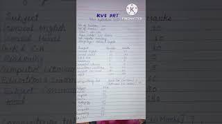 KVS PRT new syllabus kendriya vidyalaya sangathan exam pattern 2022-23######