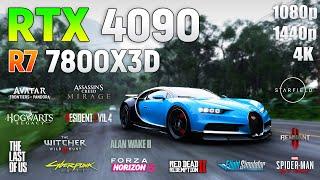 GeForce RTX 4090 + Ryzen 7 7800X3D - Test in 14 Games | 1080p | 1440p | 4K