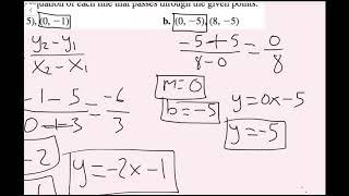 Writing Equations in Slope-Intercept Form (4.1 Big Ideas Math - Algebra 1)