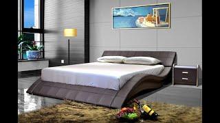 Greatime B1041-1 Wave-like Shape Upholstered Modern Platform Bed (More Colors Available)