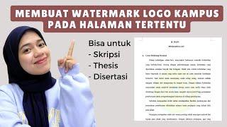 TUTORIAL TERMUDAH MEMBUAT WATERMARK LOGO KAMPUS DI WORD