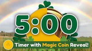 5-Minute St. Patrick’s Day Classroom Timer with Irish Jig Music 🪙️ (Magic Coin Reveal at the End!)