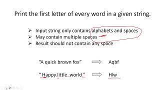 Print the first letter of every word in a given string.