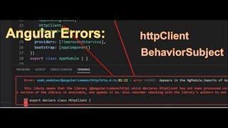 Angular Errors Module rxjs/BehaviorSubject exported member NG6002 Appears NgModule.imports AppModule