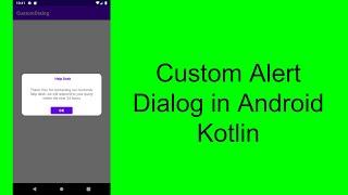 Custom Alert Dialog in Android Kotlin #android #customdialog