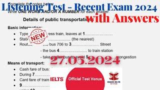 IELTS Listening Actual Test 2024 with Answers | 27.05.2024