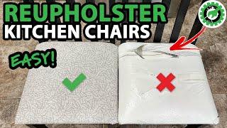 Reupholstering Kitchen Chairs With Vinyl - CHEAP & EASY DIY