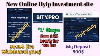 Best hourly HYIP investment site to make money online bity .pro | Earn 1.5% hrly 10hrs #hyipsdaily