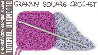 Mattonella Granny Square Classica - Tutorial Uncinetto (sub. Eng. y Esp.)