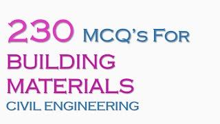 MCQ's FOR BUILDING MATERIALS | CIVIL ENGINEERING