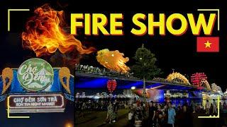 STREET FOOD TOUR in Son Tra Night Market and  Dragon Bridge FIRE SHOW  Da Nang Vietnam 