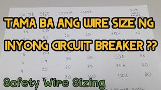 Tamang Size ng Wire sa Circuit Breaker | Ampacity Chart | Local Electrician