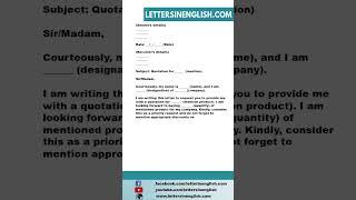 Letter to Vendor for Quotation - Letter to Vendor Requesting Quotation