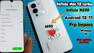 Infinix Not 12 turbo Frp Bypass Android 12|Infinix X670 Frp bypass|Infinix Not 12 Google unlock|