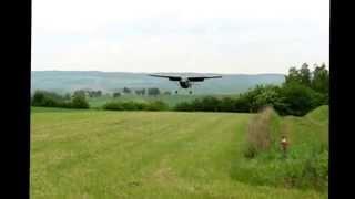 Cessna Birddog L19 landing on a tricky landing place in austria. Super short 220x12