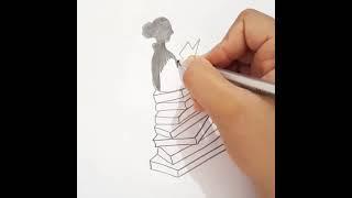 Power of education creative drawing | Silhouette drawing with pencil so easy #pencildrawing