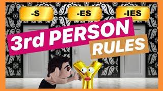 Spelling Rules for third person - Present Simple  - Subtítulos en español