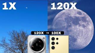 Xiaomi 14 Ultra vs Samsung S24 Ultra Live Moon Zoom Comparison