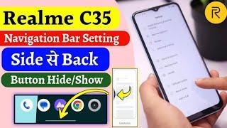 How to show navigation bar in Realme C35 | realme c35 side back button settings #realmec35