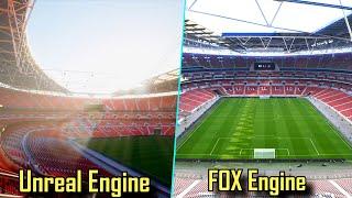  Wembley Stadium - Unreal Engine vs Fox Engine | PES 2021 vs PES 2022 Comparison | Fujimarupes