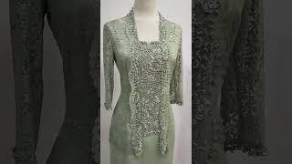 Kebaya Kutubaru Sage Green payet minimalis