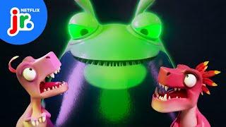 Giant Glowing Slug SLIME Attack!  Bad Dinosaurs | Netflix Jr