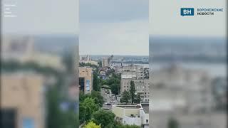 Момент взрыва беспилотника в Воронеже