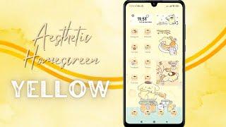 Android Aesthetic Homescreen | Pompompurin Yellow Theme 