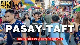 [4K] AMAZING Street Food & Bargain Market UNDER a TRAIN Station | Pasay-Taft ASMR Philippines