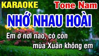 Karaoke Nhớ Nhau Hoài Nhạc Sống Tone Nam | Huỳnh Lê