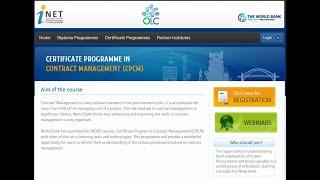 Free MOOC on Contract Management by World Bank with free certificate