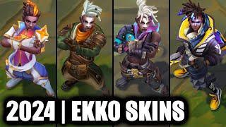 ALL EKKO SKINS SPOTLIGHT 2024 - Arcane Last Stand Ekko Newest Skin | League of Legends