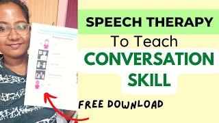 How to Teach Conversation Skill to Autistic Kids [FREE Download] Speech Therapy with Prianka