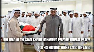 The head of state and the sheikhs perform the funeral prayer for the soul of Saeed bin Zayed