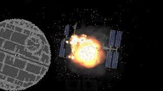 Using my Death Star to destroy the ISS SpaceFlight Simulator 1.4 | SFS |