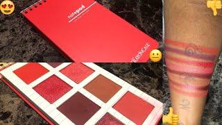 Crayon Case ‘Red’ Notepad Mini Eyeshadow Palette  - LIVE SWATCHES | WOC