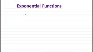 Exponential Functions